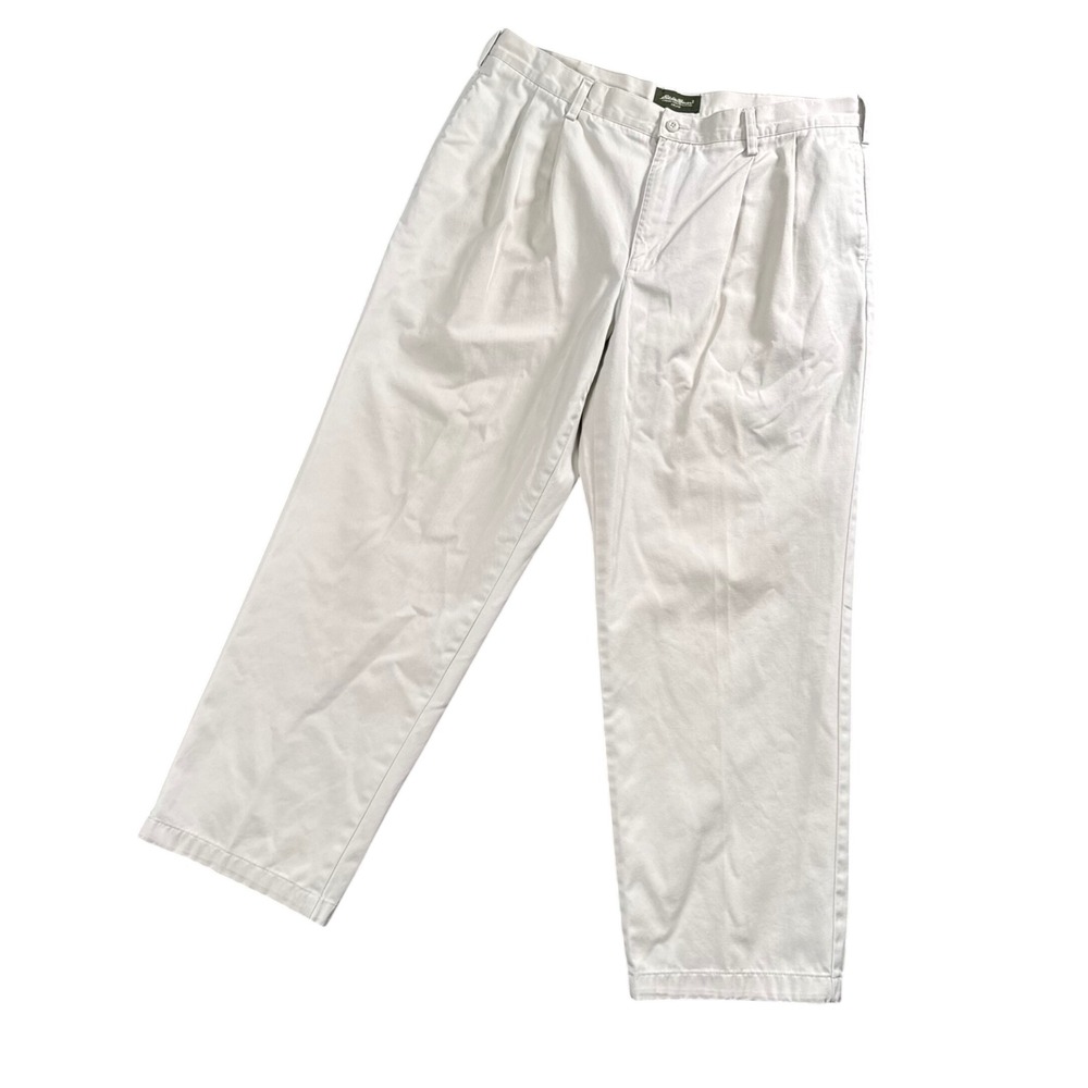 VTG Eddie Bauer Pleated Chino Pants 38x30 Relaxed Old Money‎ Grandpacore Preppy